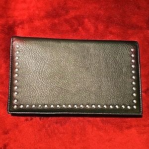 I-N-C International Concepts Black studded clutch, 9"x5.1/4".